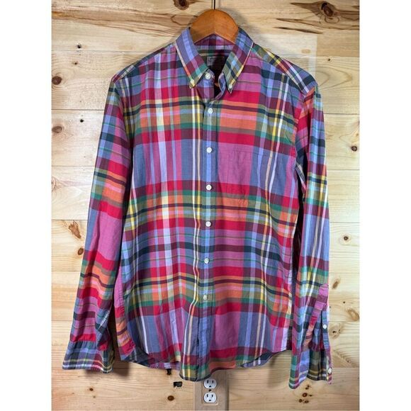 J. Crew Factory Other - J.Crew Factory Summer Plaid Shirt Men's Size Medium Long Sleeve Button-Up Shirt